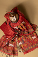 Crimson Chronicle Jamdani Pichwai Cotton Suit Piece