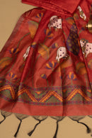 Crimson Chronicle Jamdani Pichwai Cotton Suit Piece