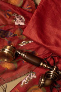 Crimson Chronicle Jamdani Pichwai Cotton Suit Piece