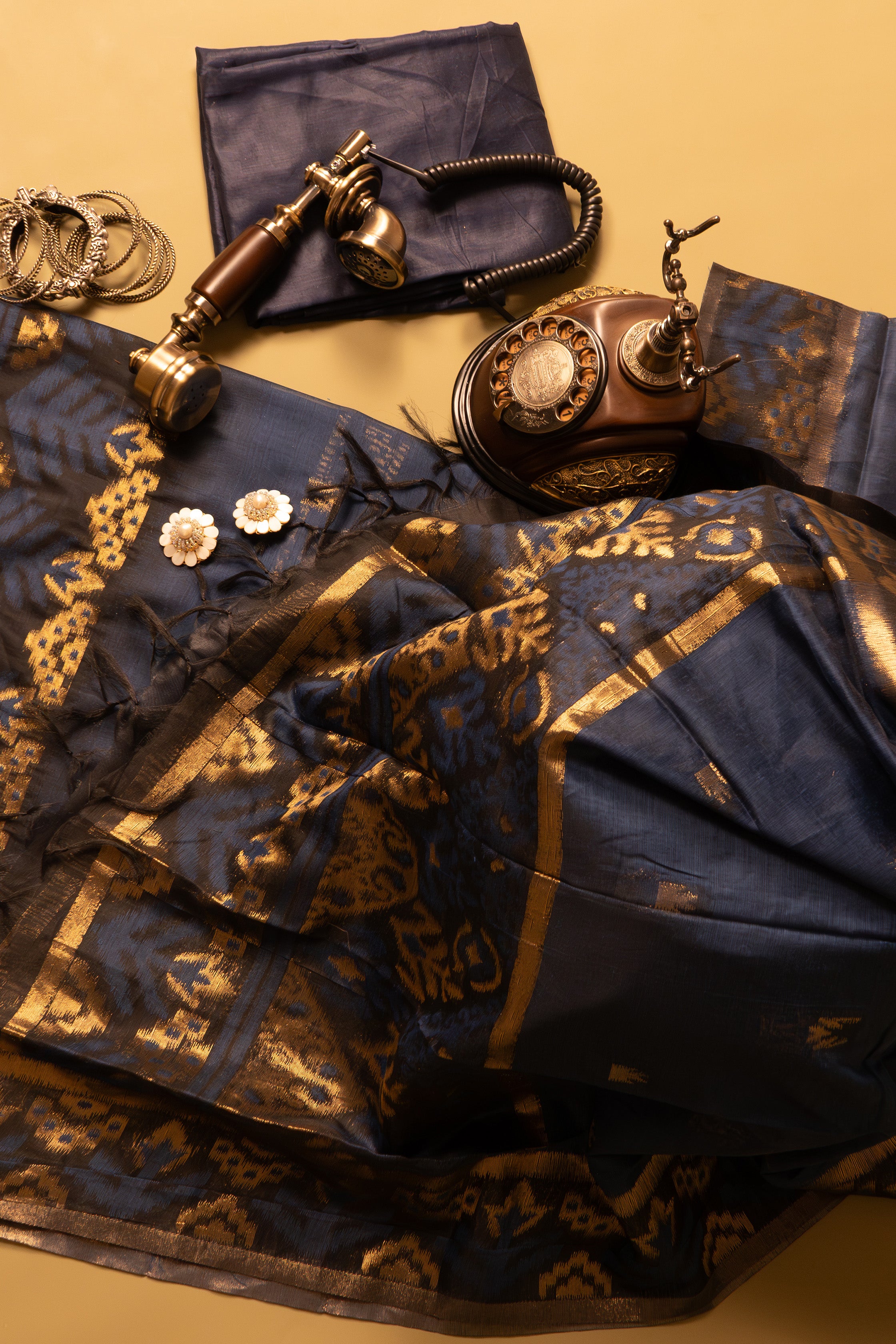 Midnight Weave Jamdani Munga Cotton Suit Piece