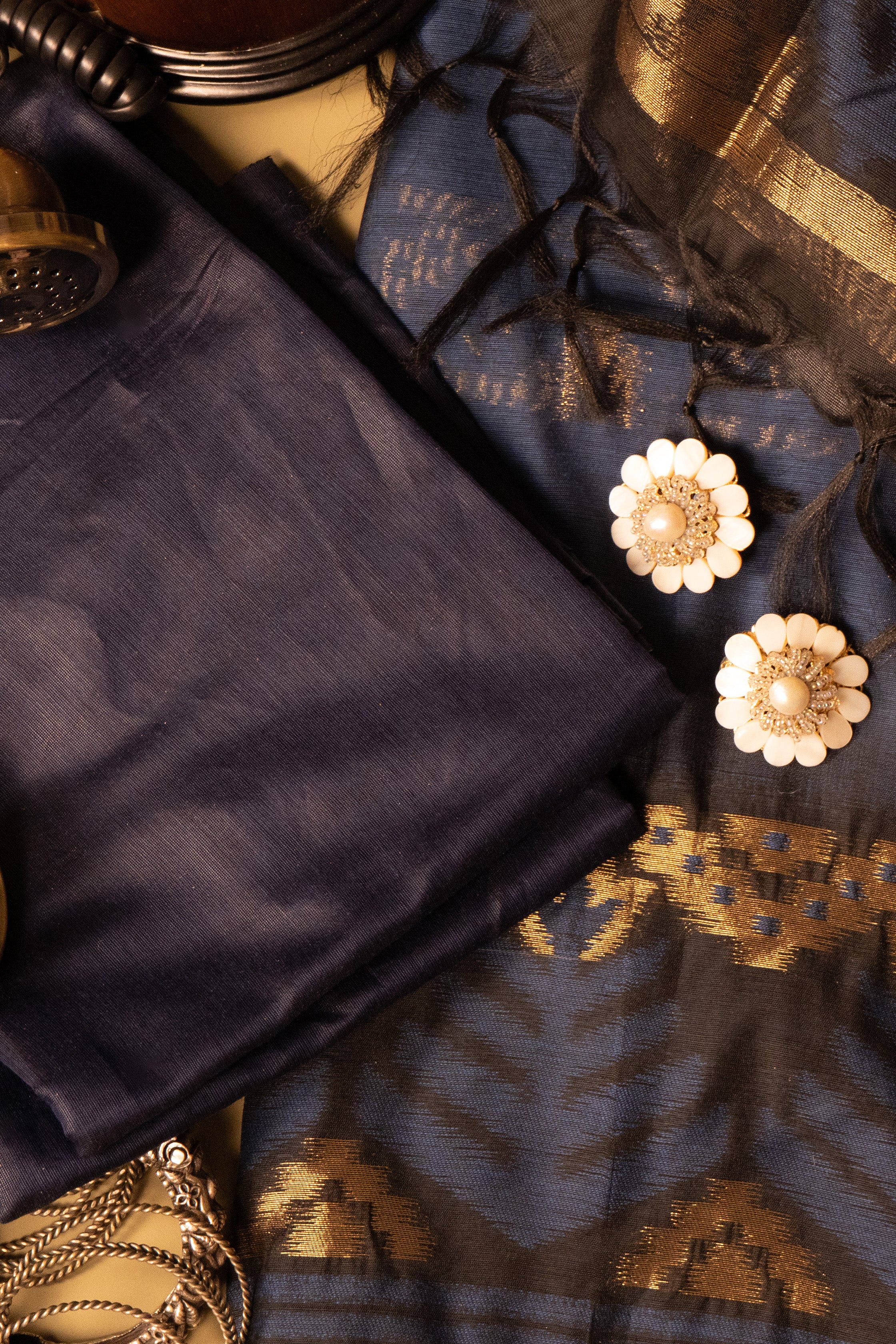 Midnight Weave Jamdani Munga Cotton Suit Piece