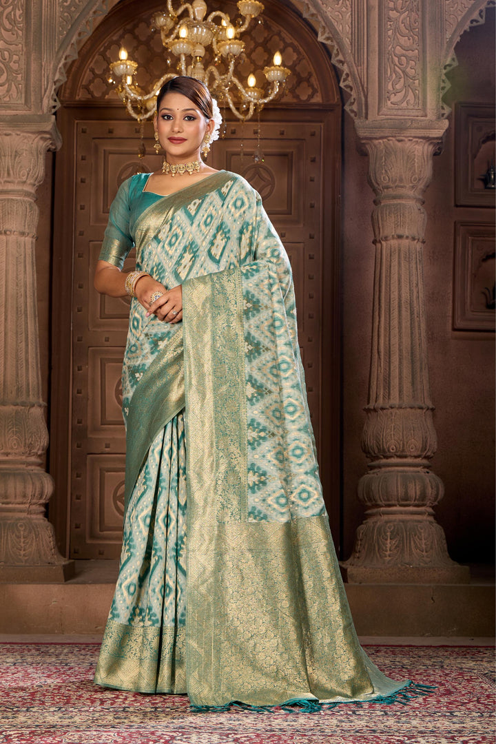 BLENDED COTTON IKAT SAREE