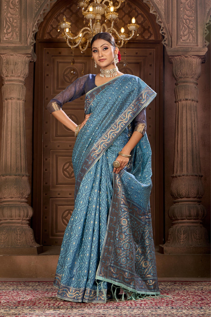 BLENDD COTTON WOVEN SAREE