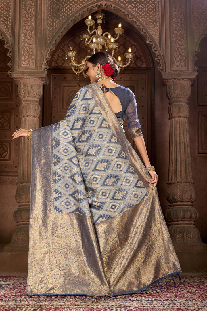 BLENDED COTTON IKAT SAREE