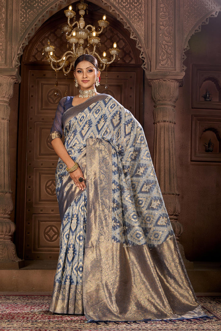 BLENDED COTTON IKAT SAREE