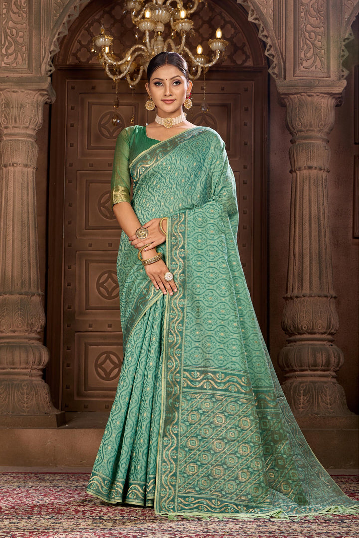 BLENDD COTTON WOVEN SAREE