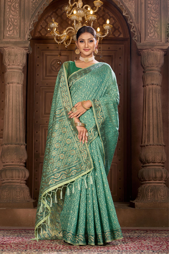 BLENDD COTTON WOVEN SAREE