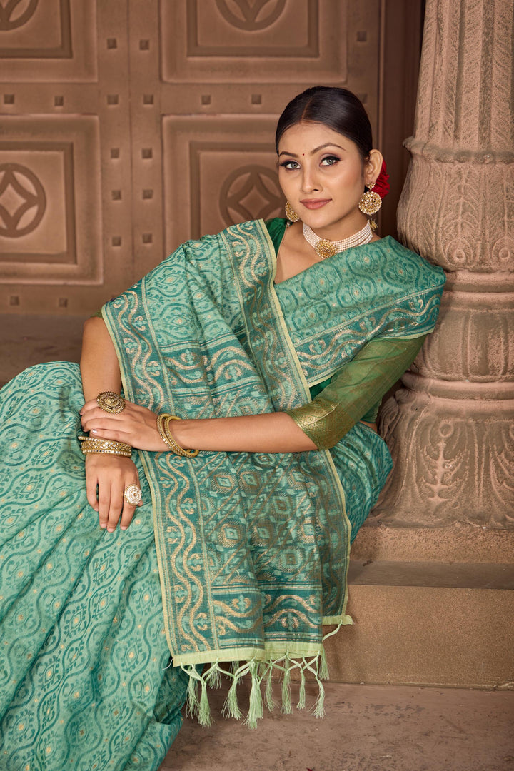 BLENDD COTTON WOVEN SAREE