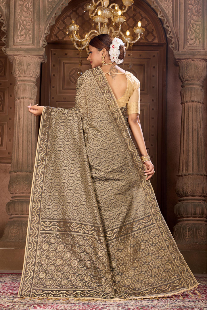 BLENDD COTTON WOVEN SAREE