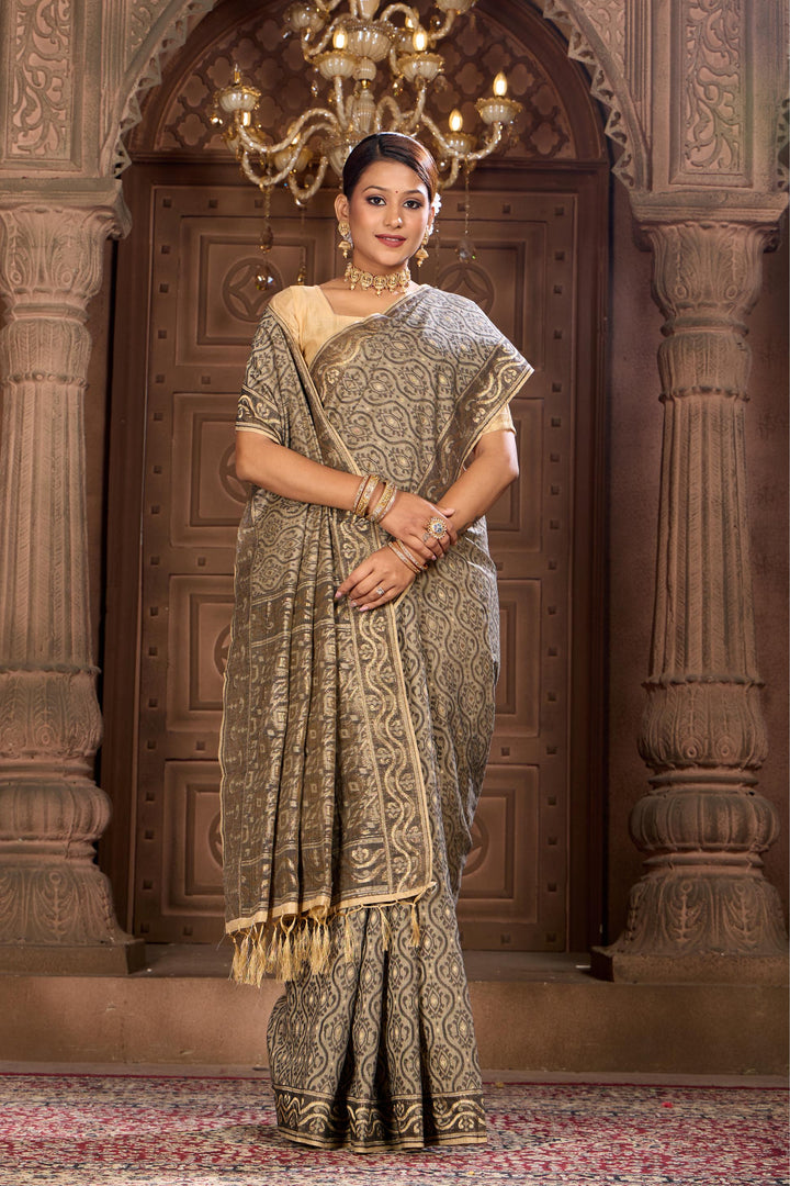 BLENDD COTTON WOVEN SAREE