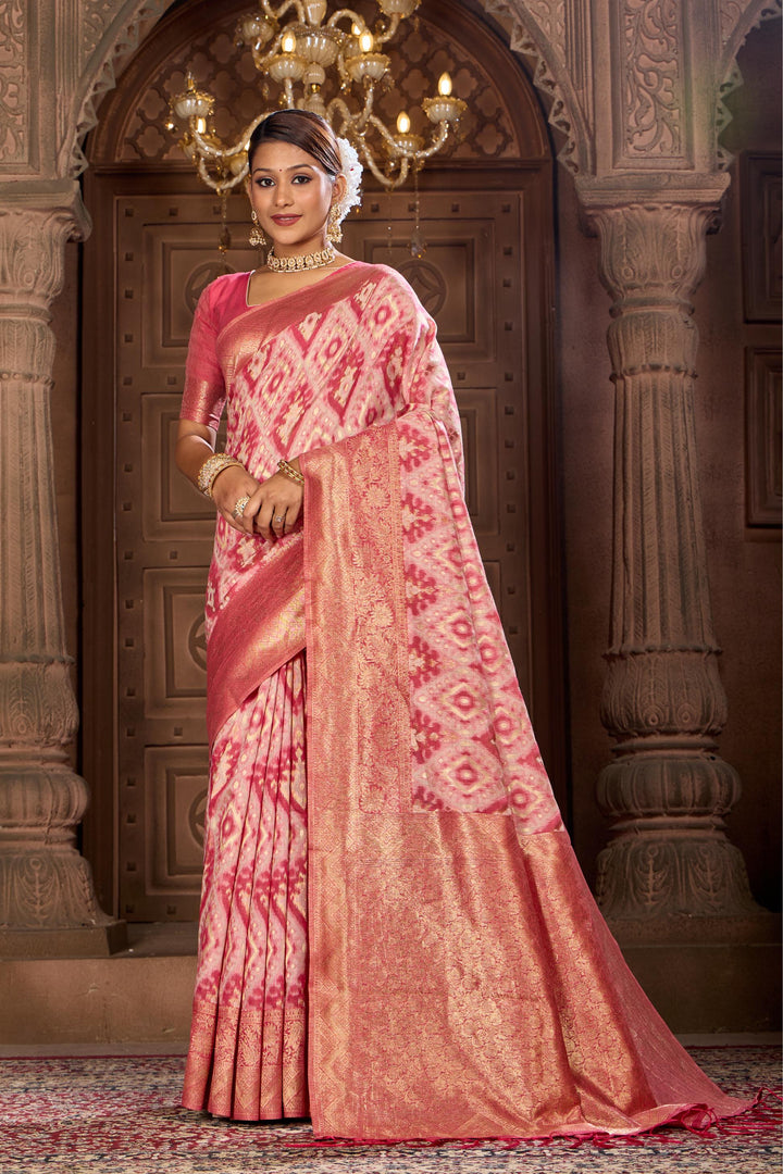 BLENDED COTTON IKAT SAREE