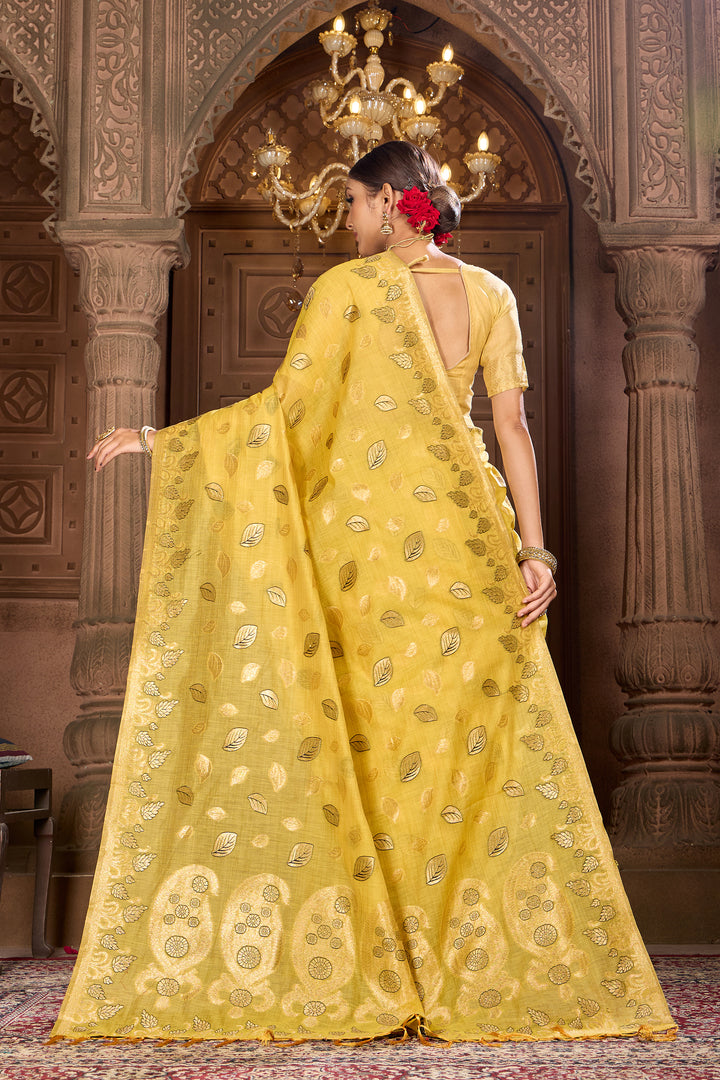 Gold Chanderi Saree Weavekaari