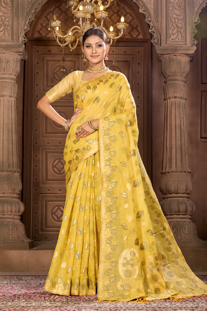 Gold Chanderi Saree Weavekaari