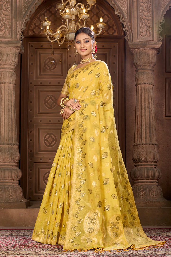 Gold Chanderi Saree Weavekaari