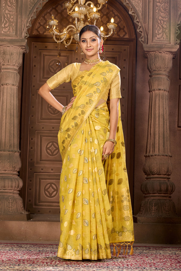 Gold Chanderi Saree Weavekaari