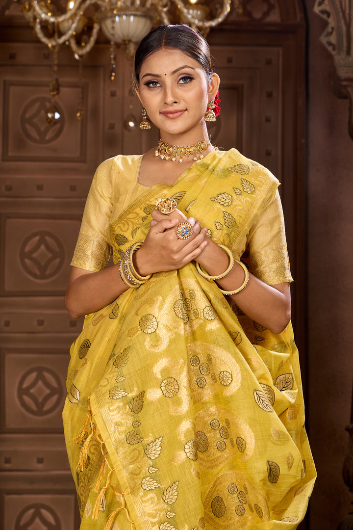 Gold Chanderi Saree Weavekaari