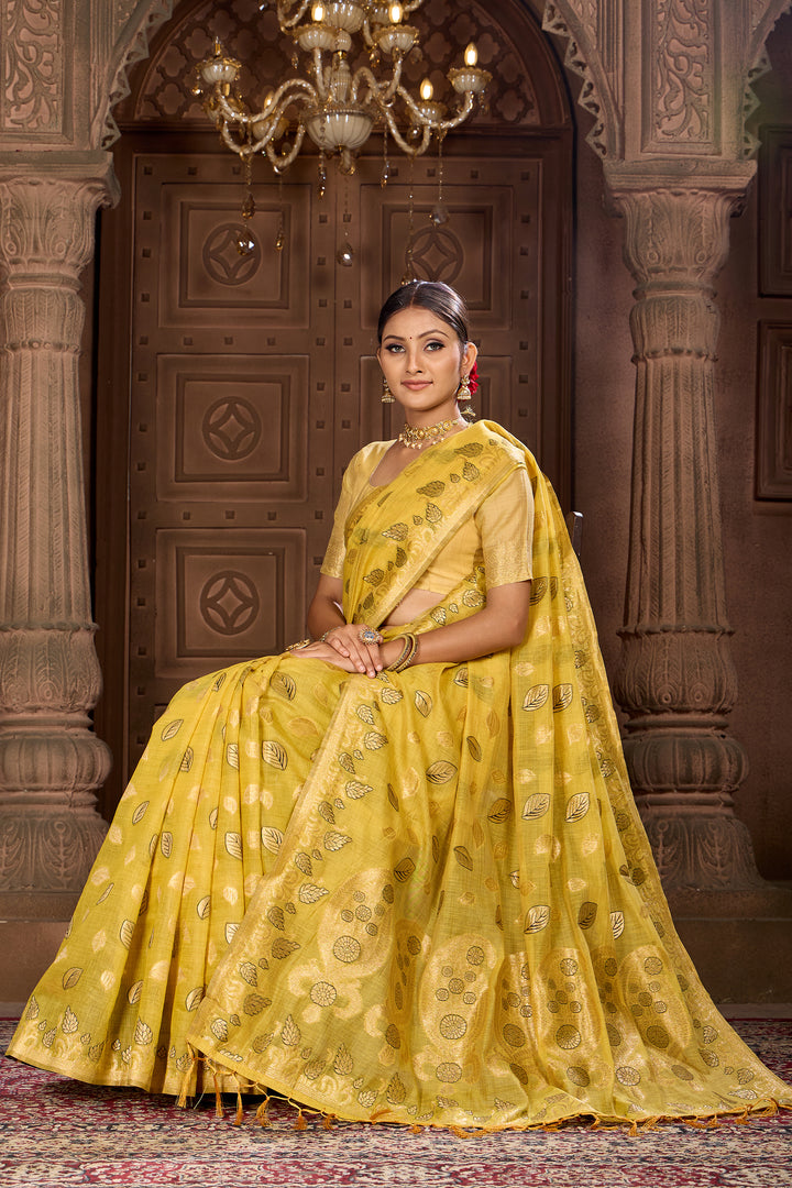 Gold Chanderi Saree Weavekaari