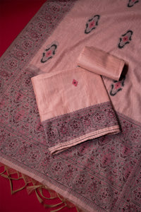 Vivid Pink Muga Cotton Suit Piece