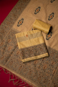 Lumina Yellow Muga Cotton Suit Piece