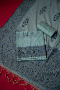 Nova Blue Muga Cotton Suit Piece