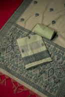 Dew Teal Muga Cotton Suit Piece