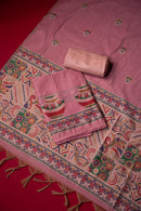 Breeze Pink Mul Chanderi Suit Piece