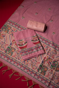 Breeze Pink Mul Chanderi Suit Piece