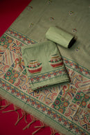 Lush Green Mul Chanderi Suit Piece