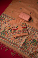 Ember Saffron Mul Chanderi Suit Piece