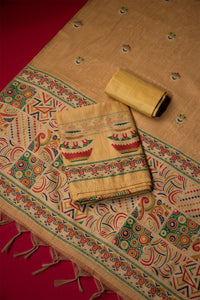 Glimmer Yellow Mul Chanderi Suit Piece