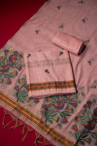 Glade Pink Muga Cotton Suit Piece