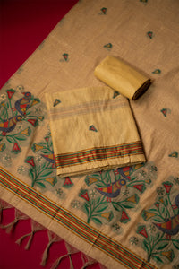 Shine Yellow Muga Cotton Suit Piece