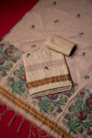 Haven Beige Muga Cotton Suit Piece