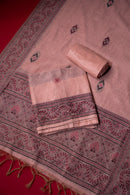 Tulip Pink Muga Cotton Suit Piece