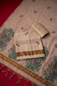 Drift Beige Muga Cotton Suit Piece