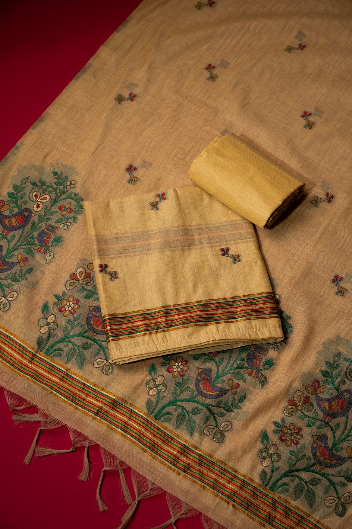 Ray Yellow Muga Cotton Suit Piece