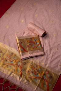 Vision Pink Muga Cotton Suit Piece