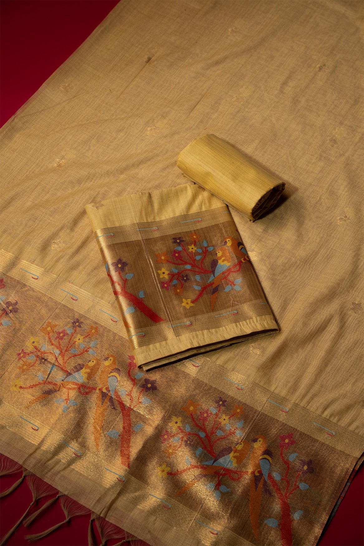 Dream Yellow Muga Cotton Suit Piece