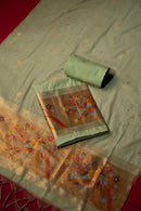 Sprite Teal Muga Cotton Suit Piece