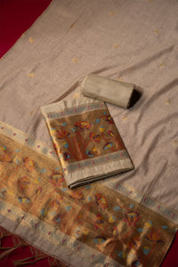 Earth Beige Muga Cotton Suit Piece