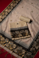 Pebble Beige Tussar Silk Suit Piece