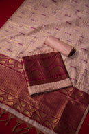 Charm Pink Tussar Silk Suit Piece