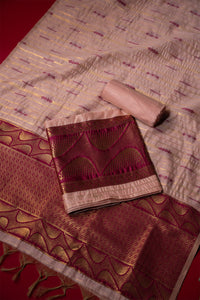 Charm Pink Tussar Silk Suit Piece