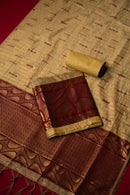 Gleam Yellow Tussar Silk Suit Piece