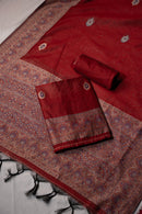 Passion Maroon Mul Chanderi Suit Piece