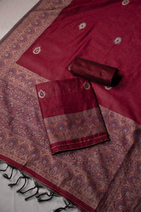 Enigma Magenta Mul Chanderi Suit Piece