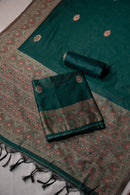 Miracle Green Mul Chanderi Suit Piece