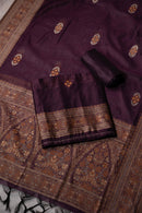 Berry Wine Mul Chanderi Suit Piece