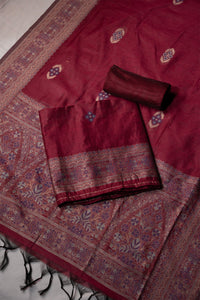 Vibrant Magenta Mul Chanderi Suit Piece