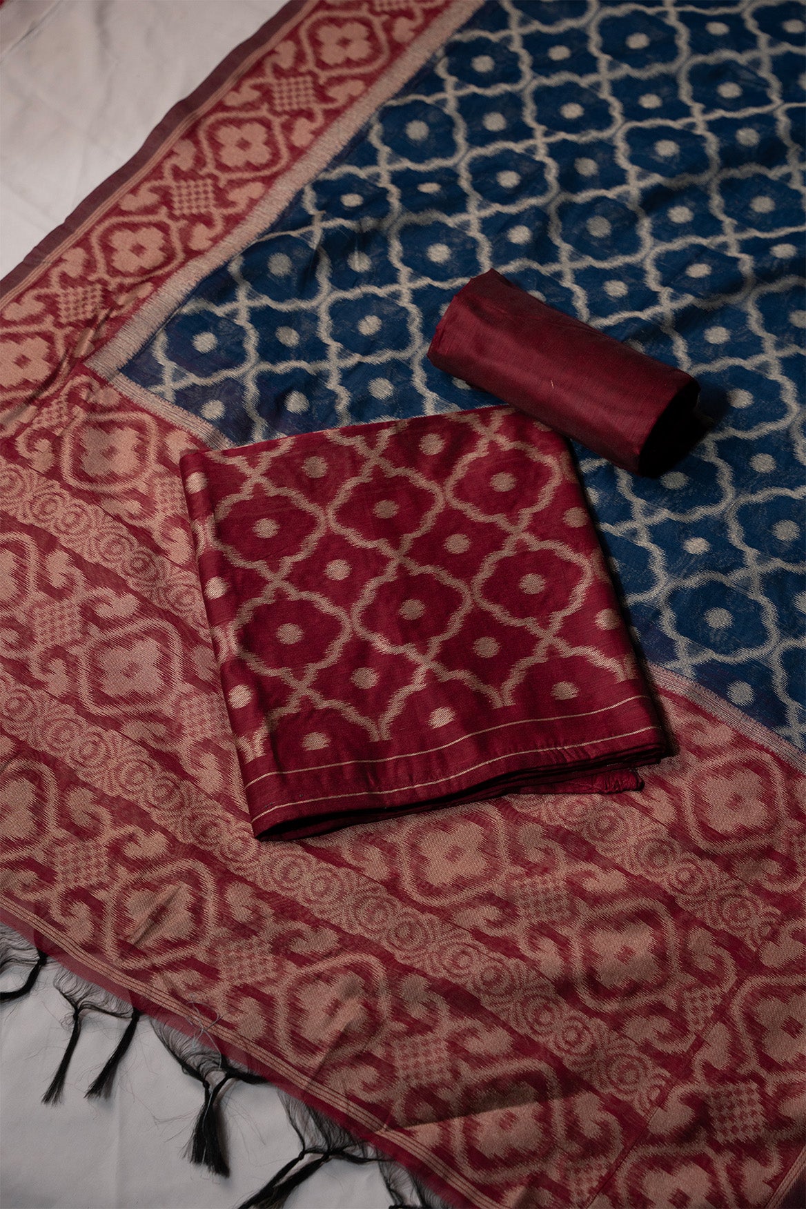 Timber Green Mul Chanderi Suit Piece